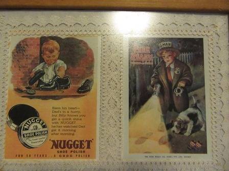 Framed Vintage Advertising Prints for Nugget Shoe Polish & Ever Ready Batteries