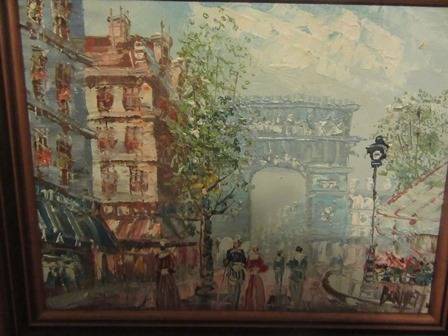 Signed Burnett Oil Painting Impressionism Paris Scene