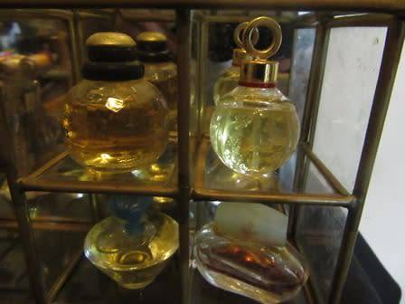 Glass House Printers Tray With Minature Perfume Bottles