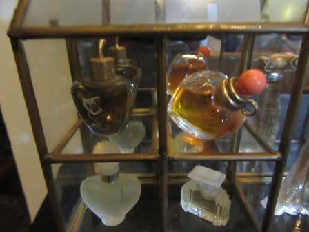 Glass House Printers Tray With Minature Perfume Bottles