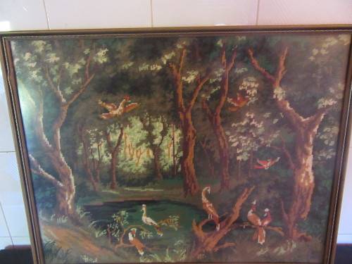 Tapestry of Forest Scene Framed
