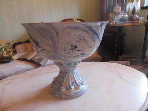 Large Marbelized Footed Bowl