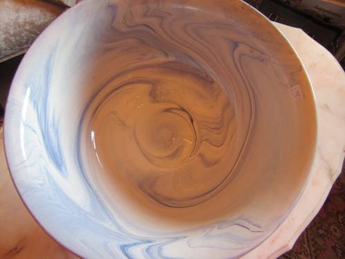 Large Marbelized Footed Bowl
