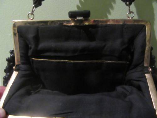Gorgeous Vintage Black Beaded Handbag
