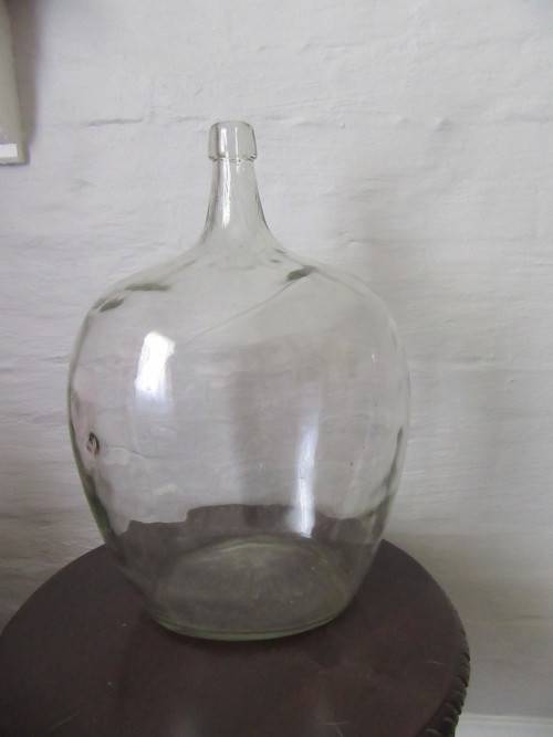Vintage Clear Glass  Demijohn Bottle For Maureen Only