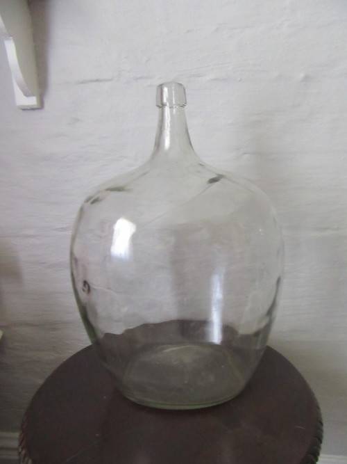 Vintage Clear Glass  Demijohn Bottle For Maureen Only