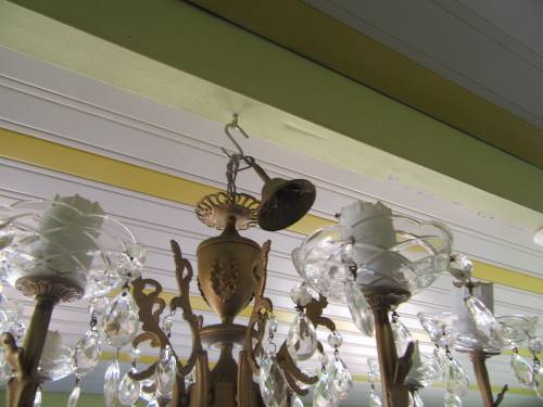 Vintage 8 Arm Crystal Chandelier