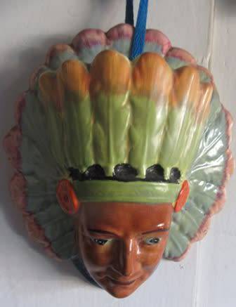 Rare Burleighware Native American Wall Pocket Vase  C1930