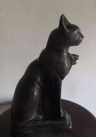 Baster Slate Egyptian Cat Figurine