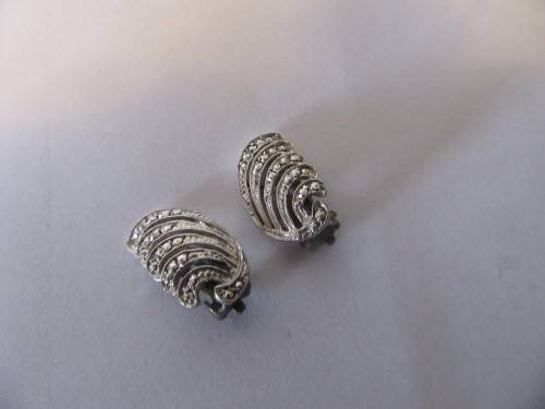 Vintage Pair of Marcasite Clip On Earings