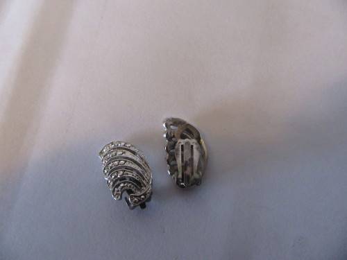 Vintage Pair of Marcasite Clip On Earings