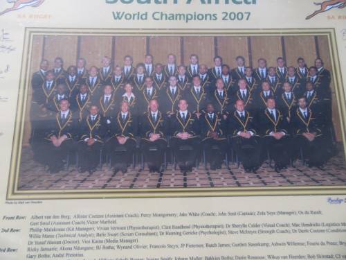 Framed 1997 World Cup Rugby Picture of the Team With Autographs