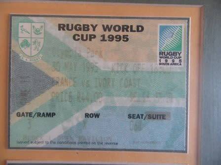 Rugby World Cup 1995 Framed Tickets- Relisted Due to Non Payment