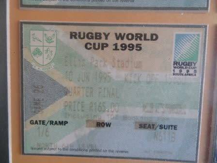 Rugby World Cup 1995 Framed Tickets- Relisted Due to Non Payment