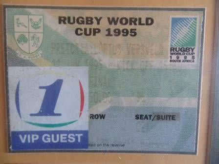 Rugby World Cup 1995 Framed Tickets- Relisted Due to Non Payment