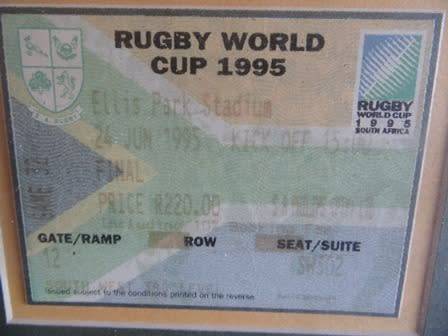 Rugby World Cup 1995 Framed Tickets- Relisted Due to Non Payment