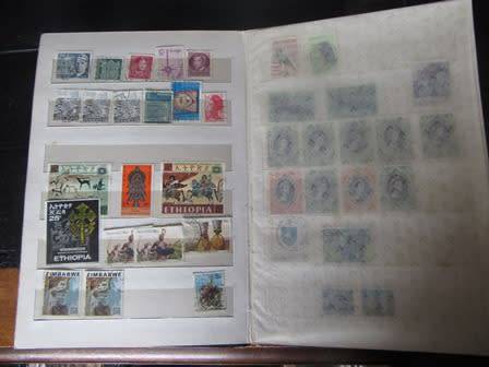 Vintage Stamp Album With Stamps