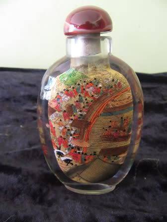 Chinese Reverse Painted Snuff Bottle Large
