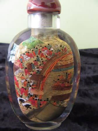 Chinese Reverse Painted Snuff Bottle Large