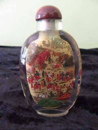 Chinese Reverse Painted Snuff Bottle Large
