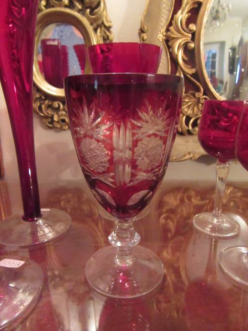 Selection of 21 Red Wine , sherry Glasses and Flutes