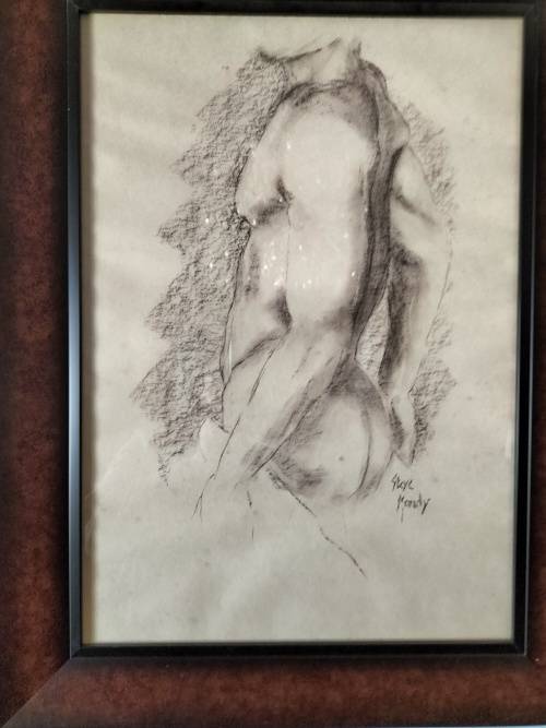 Steve Mandy Nude Charcoal Drawing