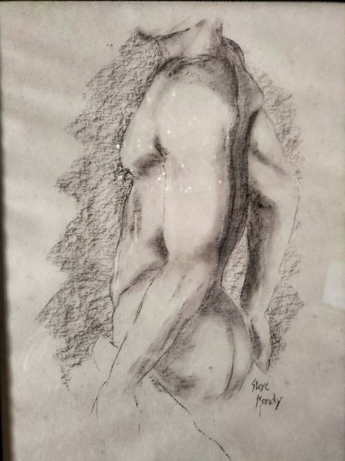 Steve Mandy Nude Charcoal Drawing