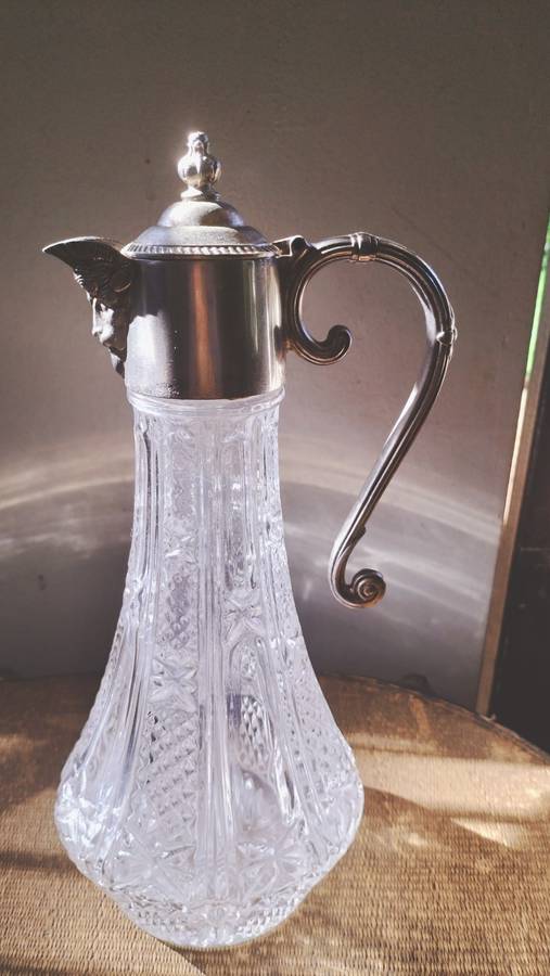 Bacchus Sprout Cut Glass Claret Jug