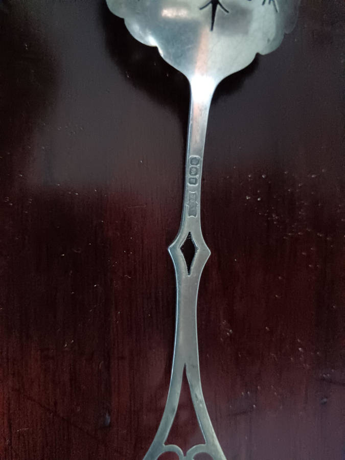 Sheffield Silver Sugar Spoon & Sugar Tongs