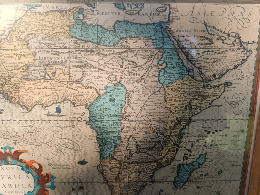 Framed Nova Africae Tabula By Jodocus Hondio