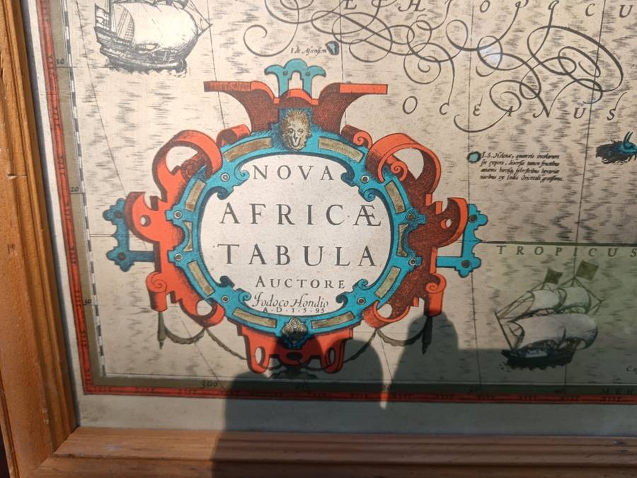 Framed Nova Africae Tabula By Jodocus Hondio