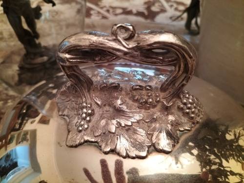 Sheffield Silver Plated Food Dome with Grape Design Handle C1900