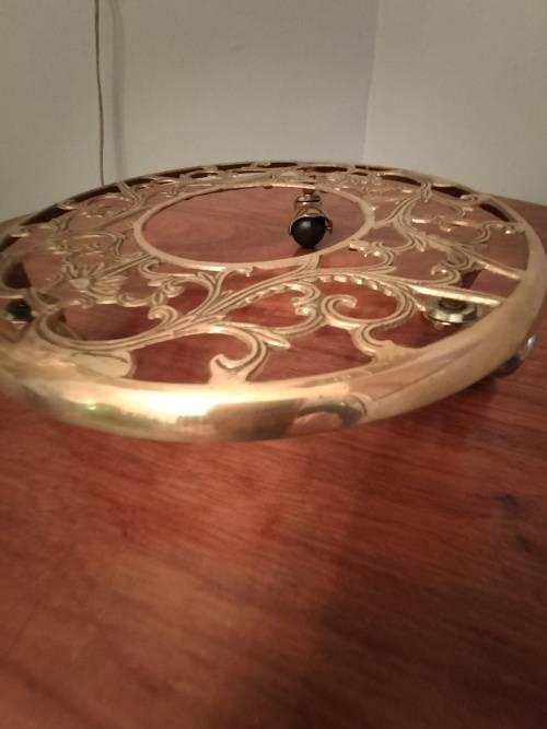 Vintage Brass Rolling Plant Stand  with Brass Castors
