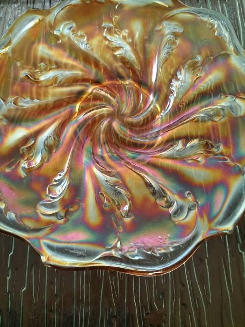 Marigold Carnival Glass Bowl