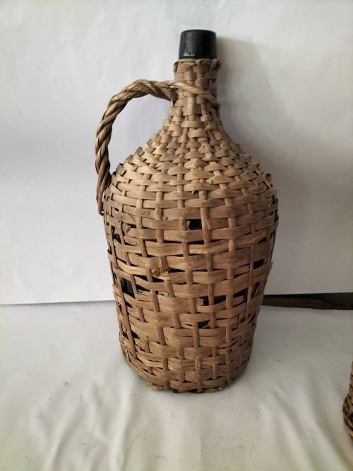 Vintage Wicker Covered French Demijohn