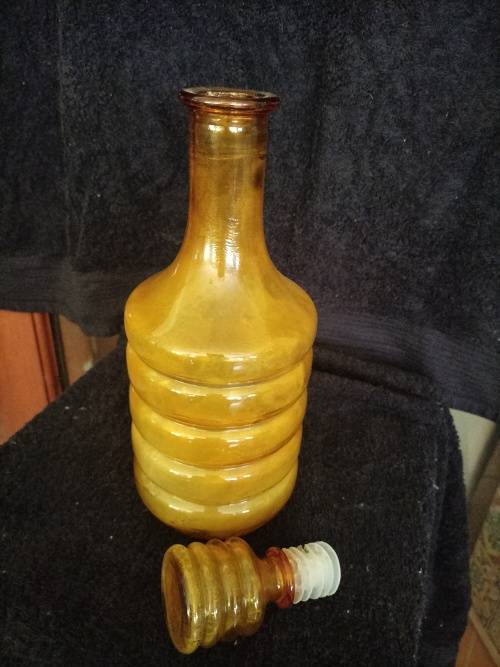 Mid Century Amber Decanter