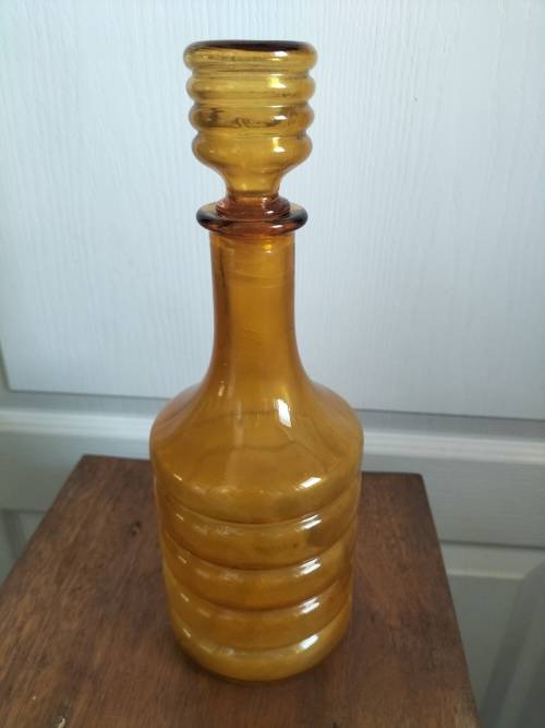 Mid Century Amber Decanter