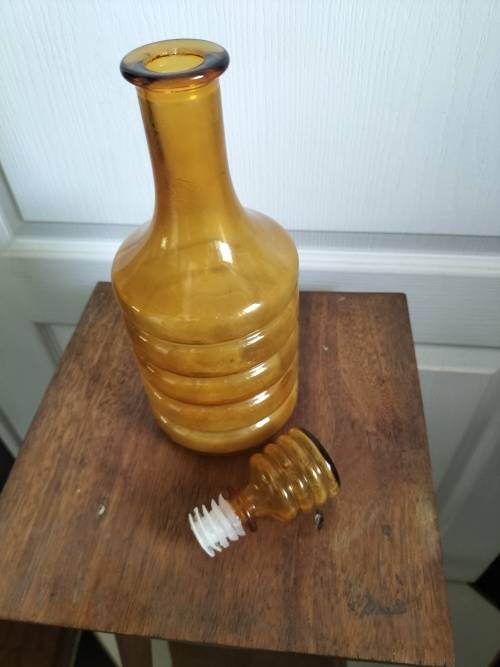 Mid Century Amber Decanter