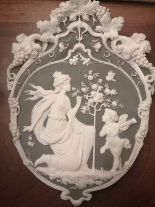 Pair of German Jasperware Plaques