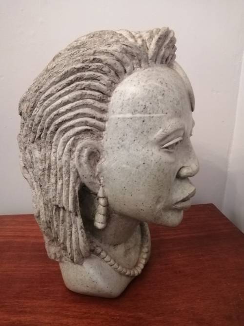 Verdite Stone Shona Bust signed