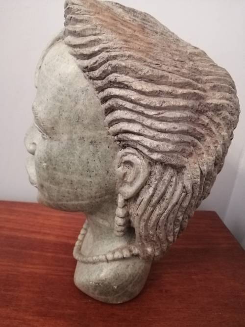 Verdite Stone Shona Bust signed