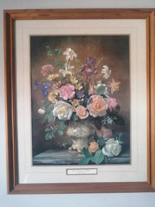 Iris, Narcissi and Roses Framed Print By Albert Williams