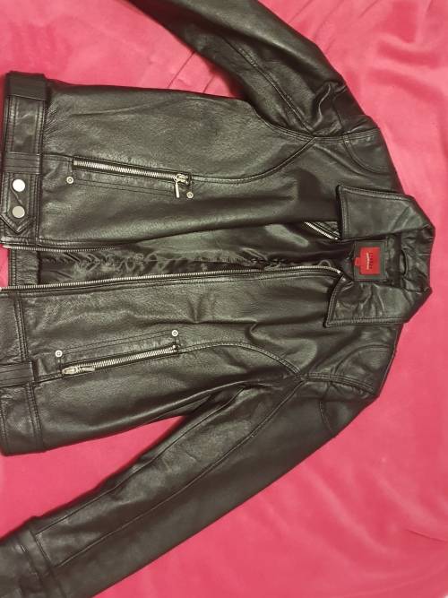 Black pig nappa leather womens Jacket, size 34 (unworn)