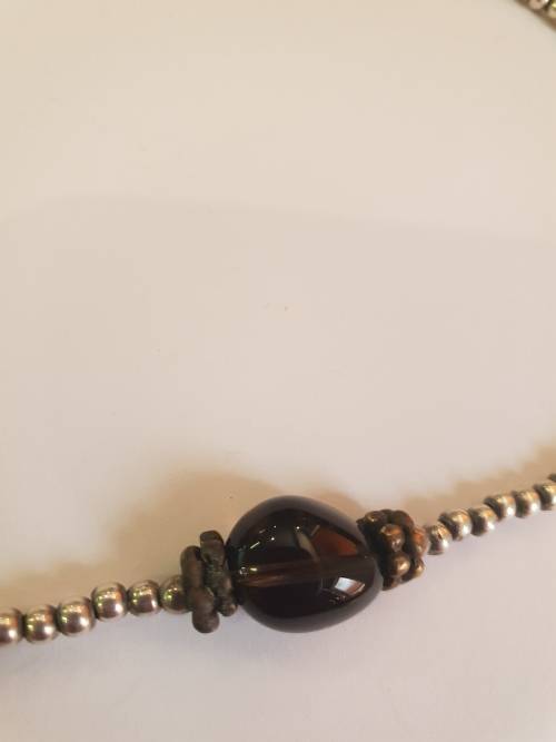 Burnished silver Miglio long length necklace