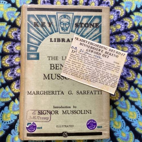 The life of BENITO MUSSOLINI. Hardcover by M G SARFATTI. Rare, Keystone Library edition.