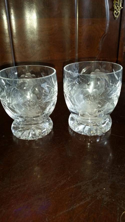 2 x Crystal Whiskey Glasses