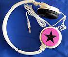 FUNKY STEREO HEADPHONES WANGX'N WX-838 PINK STAR HEADSET EARPHONES