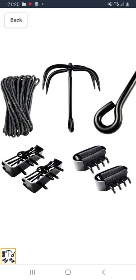 NINJA Combo Set Grappling Hook, Hand claws and Foot Spike Climbing Gear