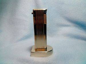 Cygnus table desk lighter gold tone Pat No 364149 vintage ( never been used )+orig box
