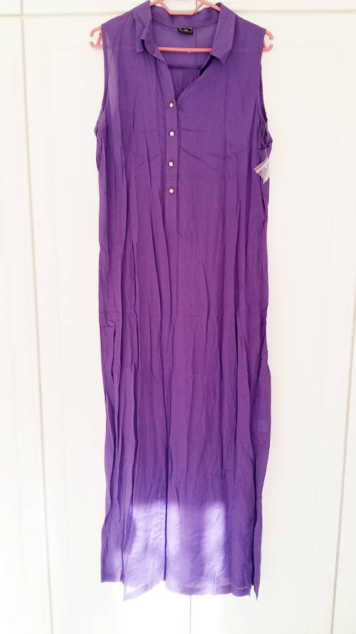 Long Playful Sleeveless Shirt-Dress - Size 12/36